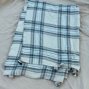 J. Crew Gray and White Plaid Scarf